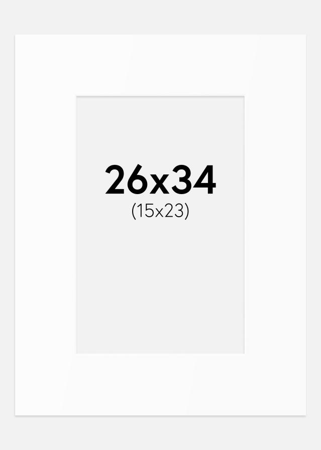 Paspartu Baltas Standartas (Balta Šerdis) 26x34 cm (15x23)