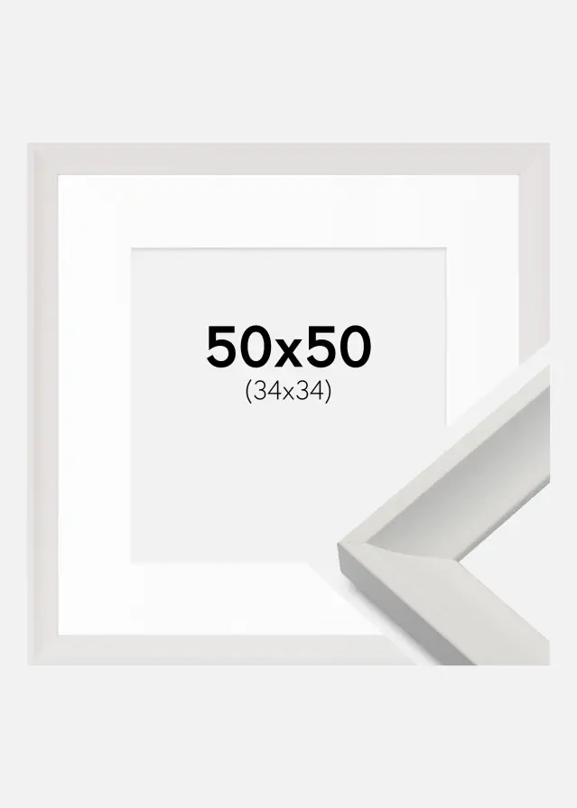 Rėmas Öjaren Baltas 50x50 cm - Paspartu Baltas 35x35 cm