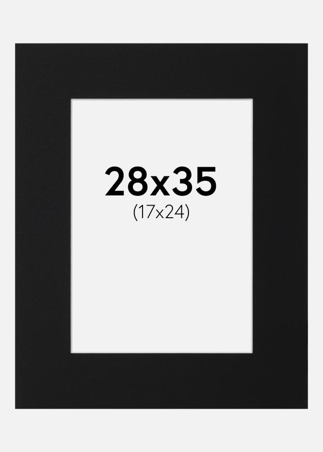 Paspartu Juodas Standartas (Balta Šerdis) 28x35 cm (17x24)