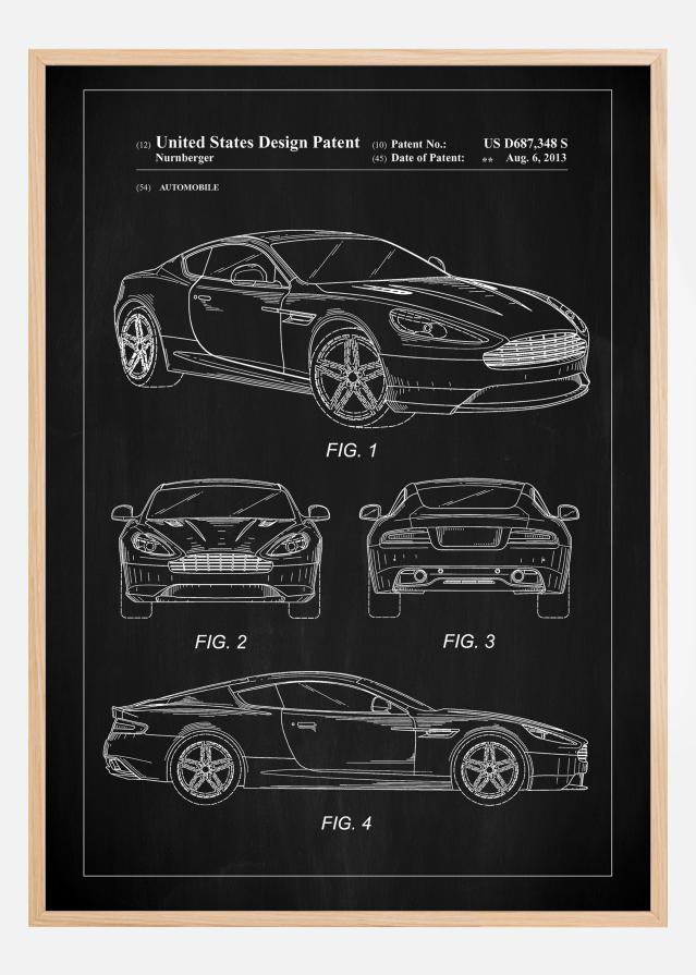 Patent Print - Aston Martin - Black Įrašai
