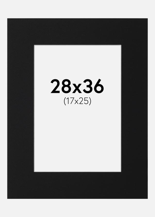 Paspartu Juodas Standartas (Balta Šerdis) 28x36 cm (17x25)