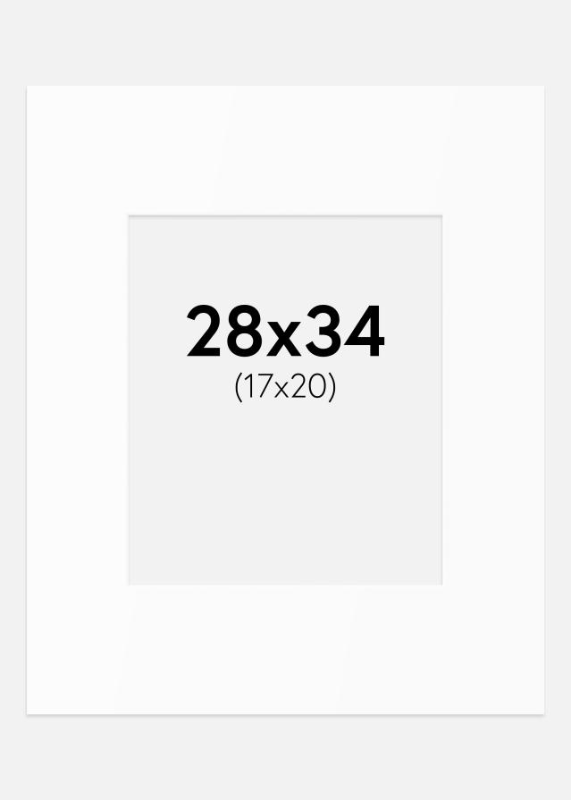 Paspartu Baltas Standartas (Balta Šerdis) 28x34 cm (17x20)