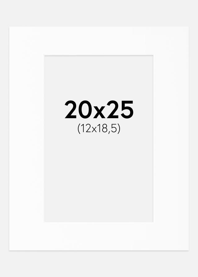 Paspartu Baltas Standartas Balta šerdis 20x25 cm (12x18,5)