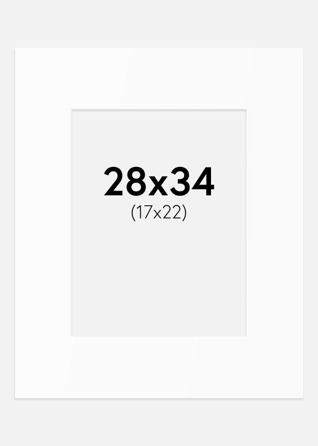 Paspartu Baltas Standartas (Balta Šerdis) 28x34 cm (17x22)