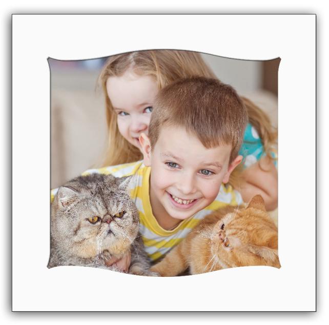 Paspartu Baltas Banguotas 50x50 cm (39x39)