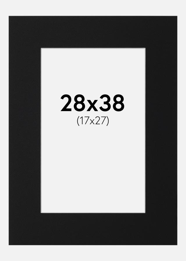 Paspartu Juodas Standartas (Balta Šerdis) 28x38 cm (17x27)