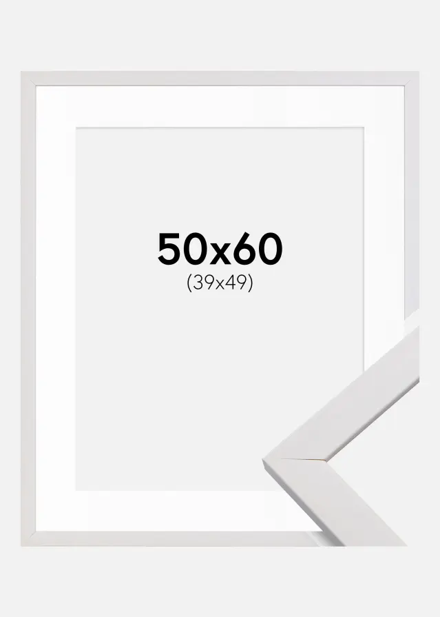 Rėmas Stilingas Baltas 50x60 cm - Paspartu Baltas 40x50 cm