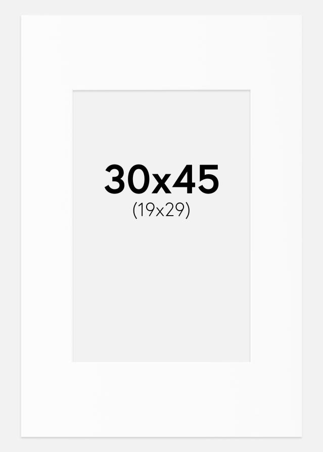 Paspartu Baltas Standartas Balta šerdis 30x45 cm (19x29)