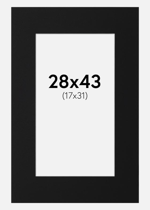 Paspartu Juodas Standartas (Balta Šerdis) 28x43 cm (17x31)