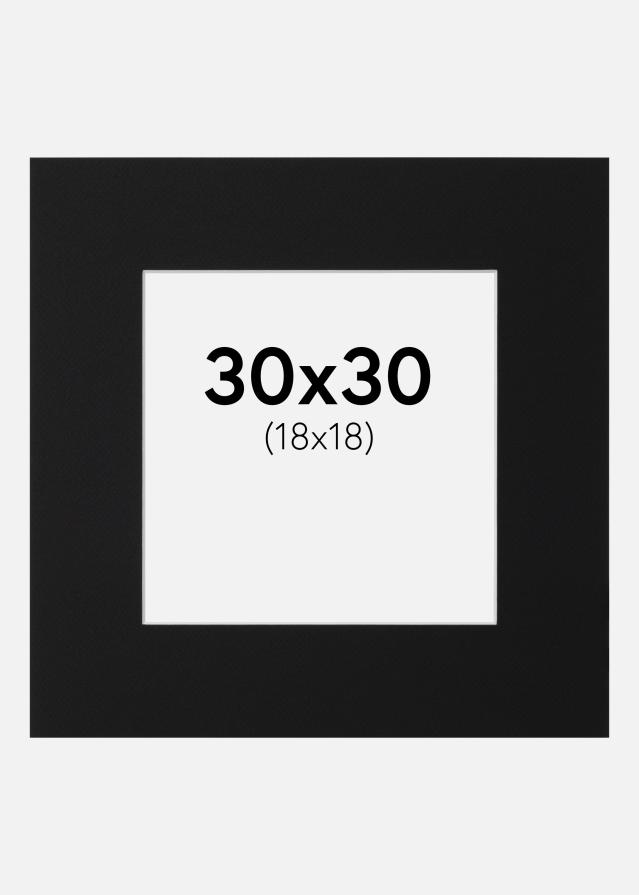 Paspartu Juodas Standartas (Balta Šerdis) 30x30 cm (18x18)