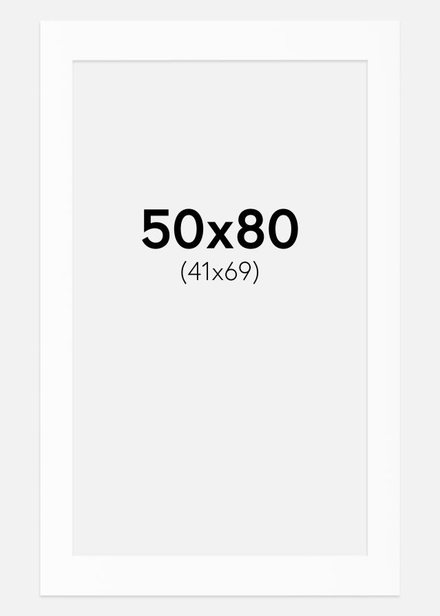 Paspartu Baltas Standartas Balta šerdis 50x80 cm (41x69)