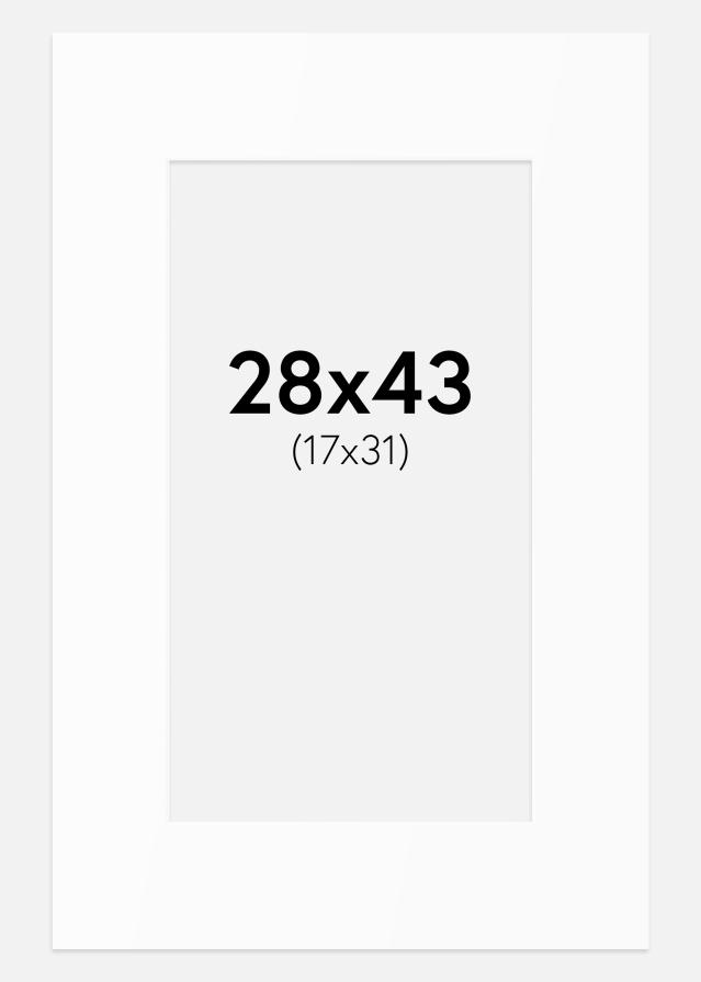 Paspartu Baltas Standartas (Balta Šerdis) 28x43 cm (17x31)