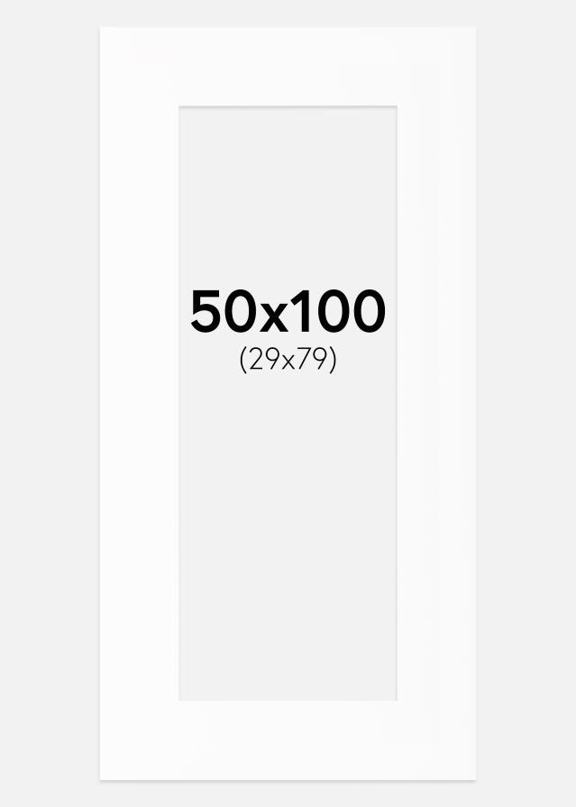 Paspartu Baltas Standartas Balta šerdis 50x100 cm (29x79)