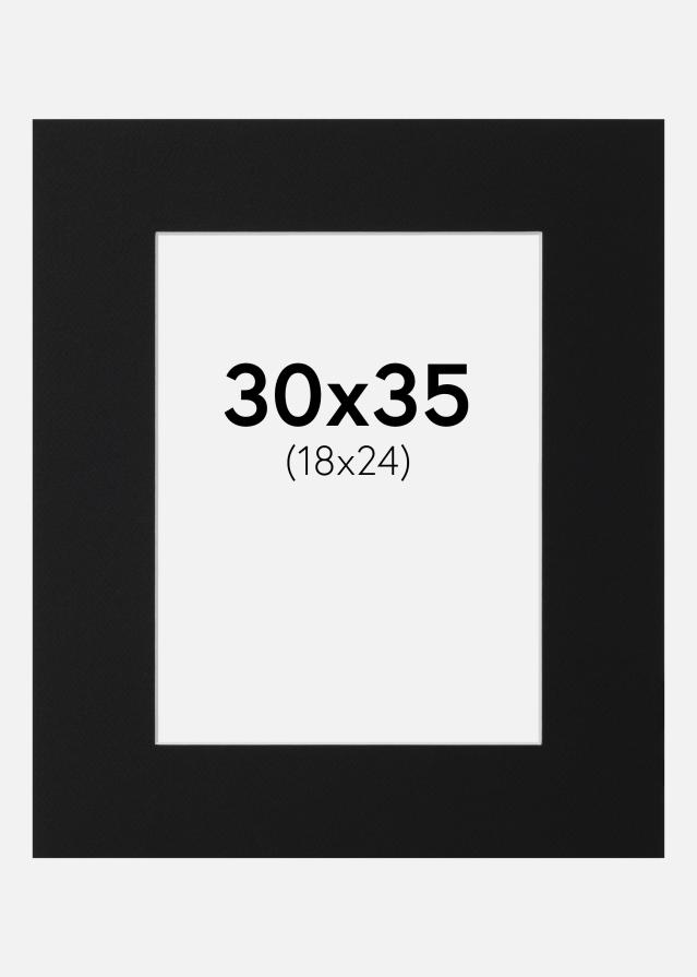 Paspartu Juodas Standartas (Balta Šerdis) 30x35 cm (18x24)