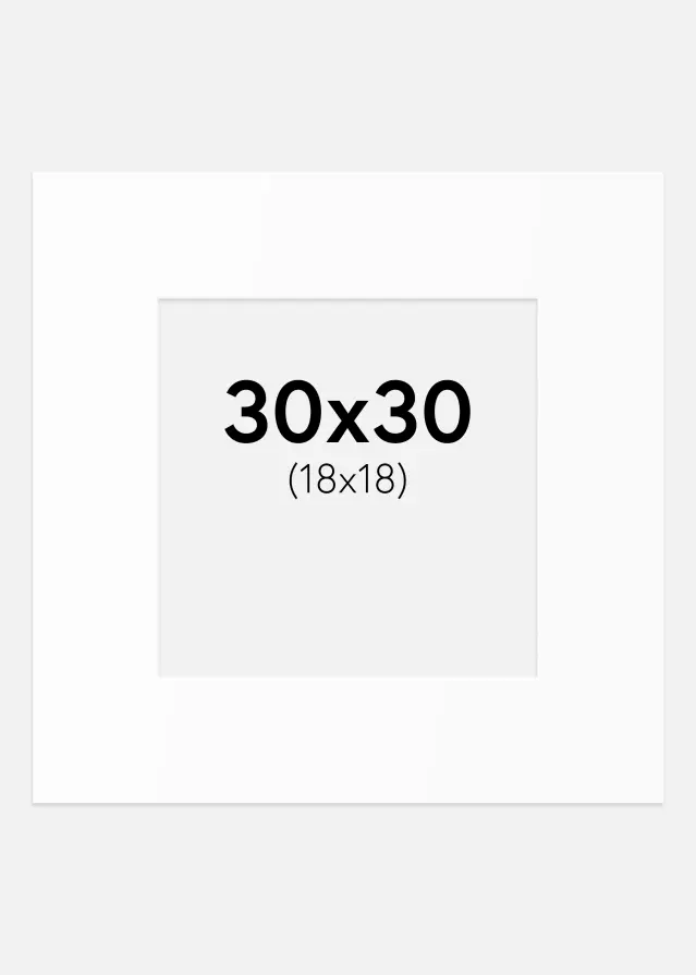 Paspartu Baltas Standartas (Balta Šerdis) 30x30 cm (18x18)