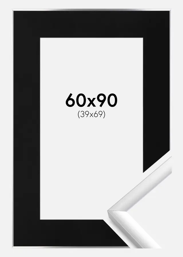 Rėmas New Lifestyle Sidabras 60x90 cm - Paspartu Juodas 40x70 cm
