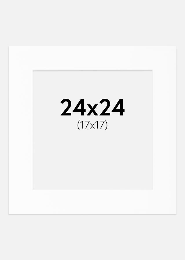 Paspartu Baltas Standartas Balta šerdis 24x24 cm (17x17)