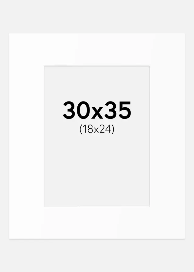 Paspartu Baltas Standartas (Balta Šerdis) 30x35 cm (18x24)