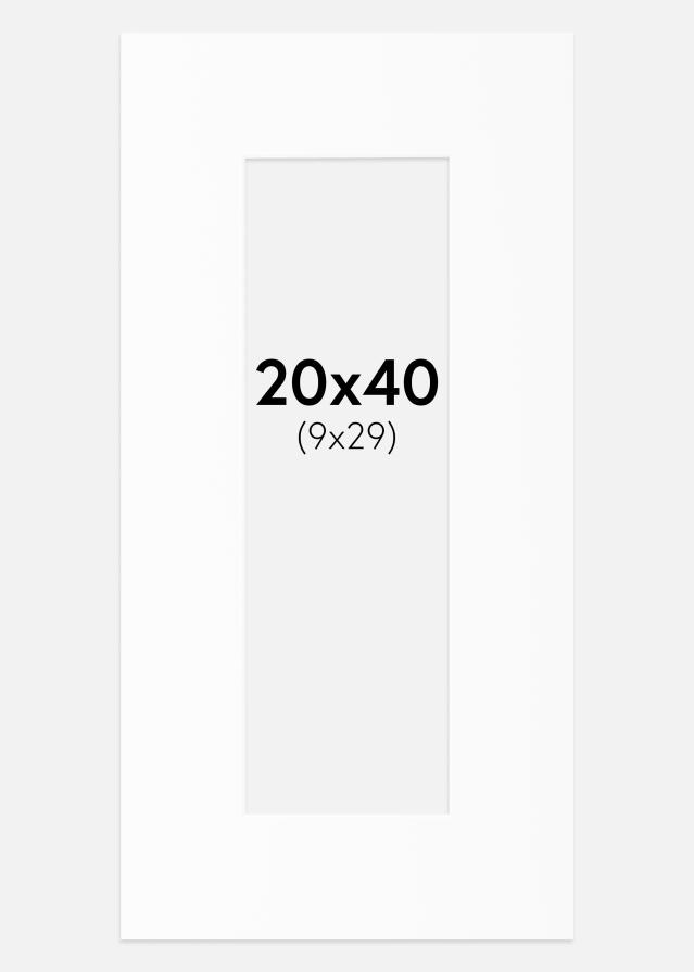 Paspartu Baltas Standartas Balta šerdis 20x40 cm (9x29)