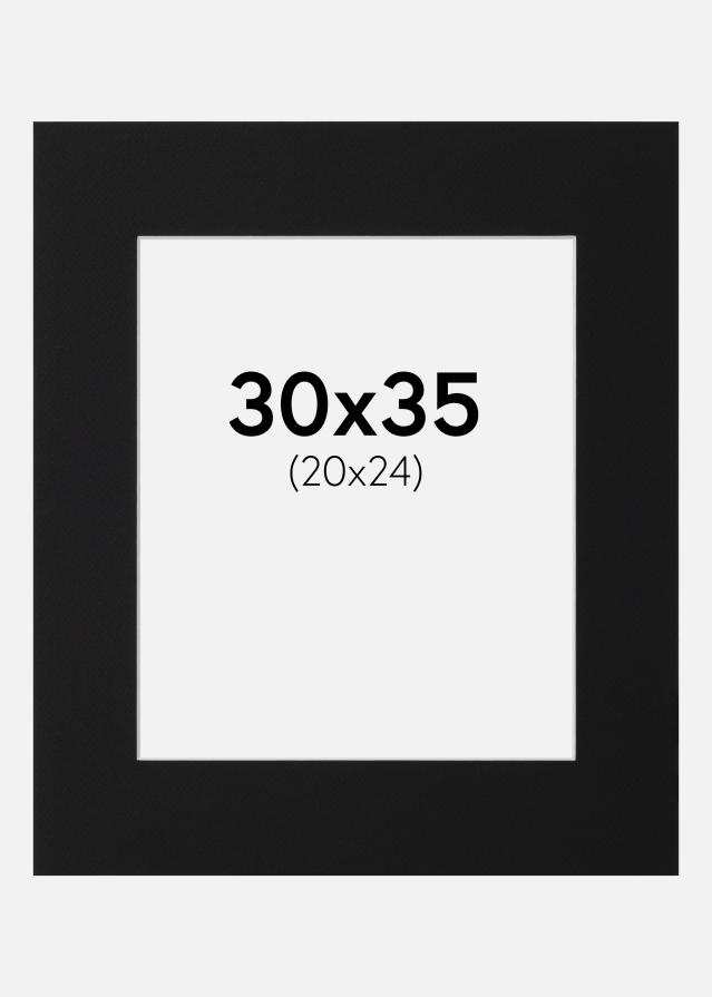 Paspartu Juodas Standartas (Balta Šerdis) 30x35 cm (20x24)