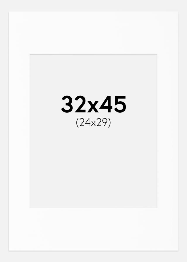 Paspartu Baltas Standartas Balta šerdis 32x45 cm (24x29)