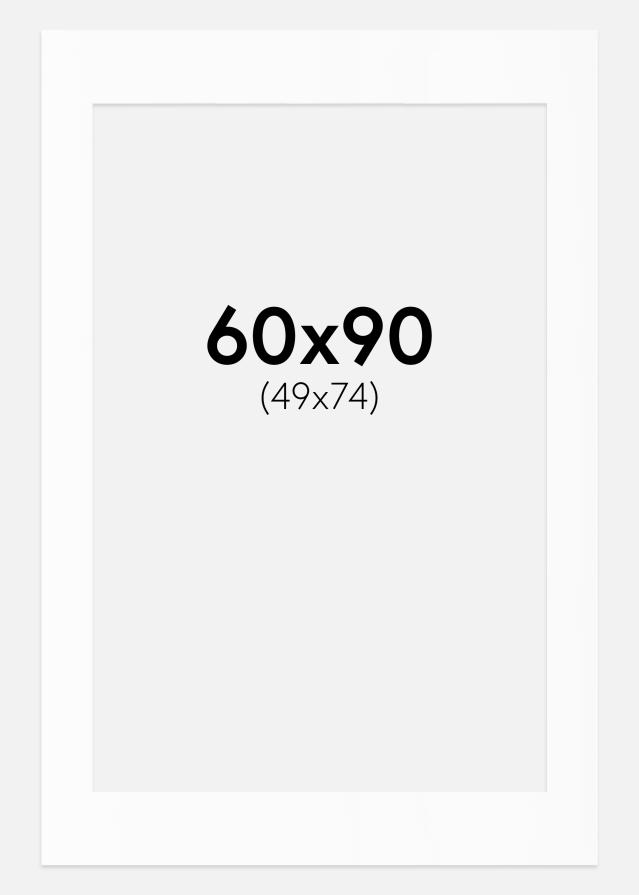 Paspartu Baltas Standartas Balta šerdis 60x90 cm (49x74)