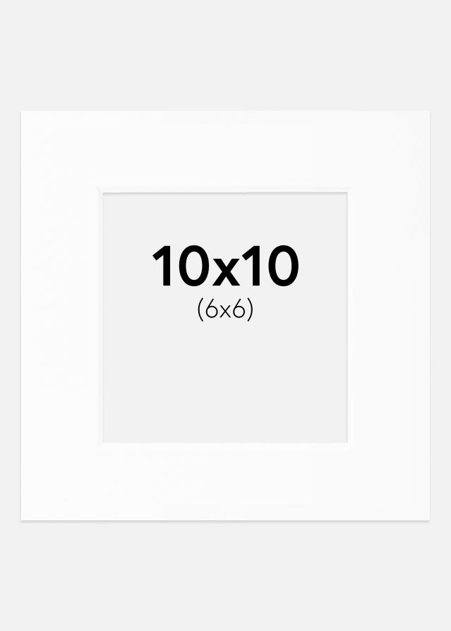 Paspartu Baltas Standartas Balta šerdis 10x10 cm (6x6)