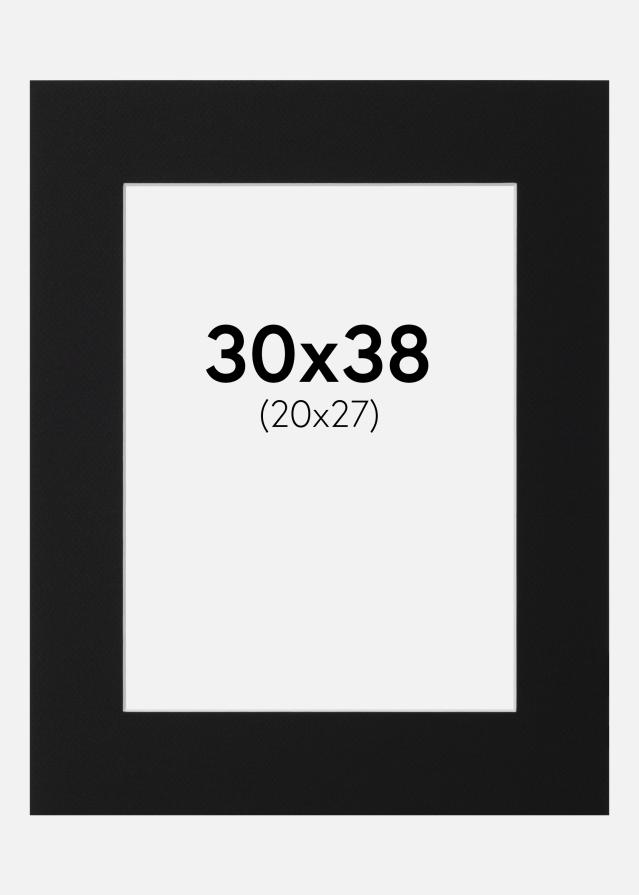 Paspartu Juodas Standartas (Balta Šerdis) 30x38 cm (20x27)