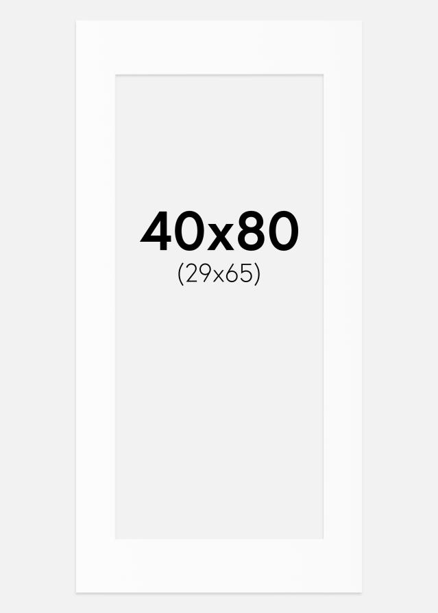 Paspartu Baltas Standartas Balta šerdis 40x80 cm (29x65)