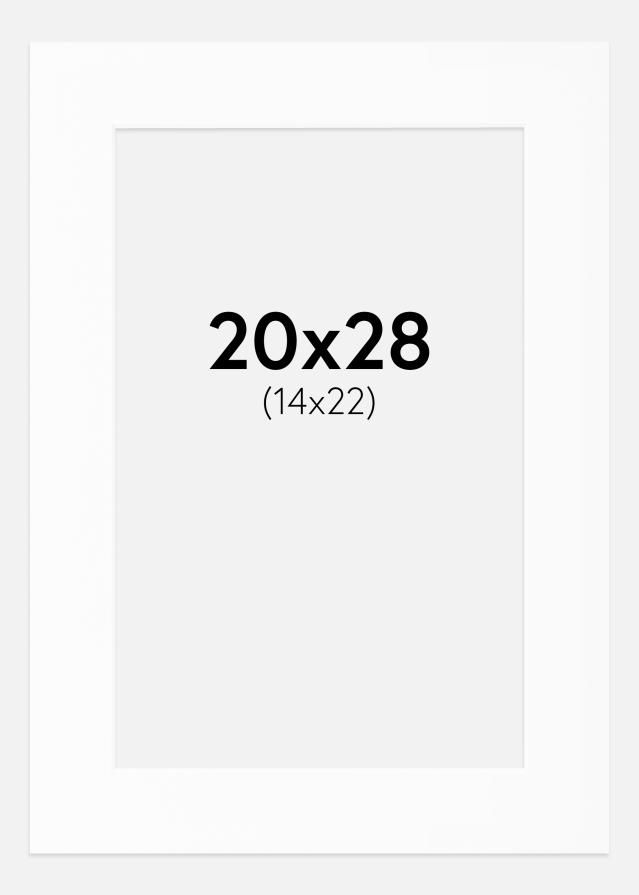 Paspartu Baltas Standartas Balta šerdis 20x28 cm (14x22)