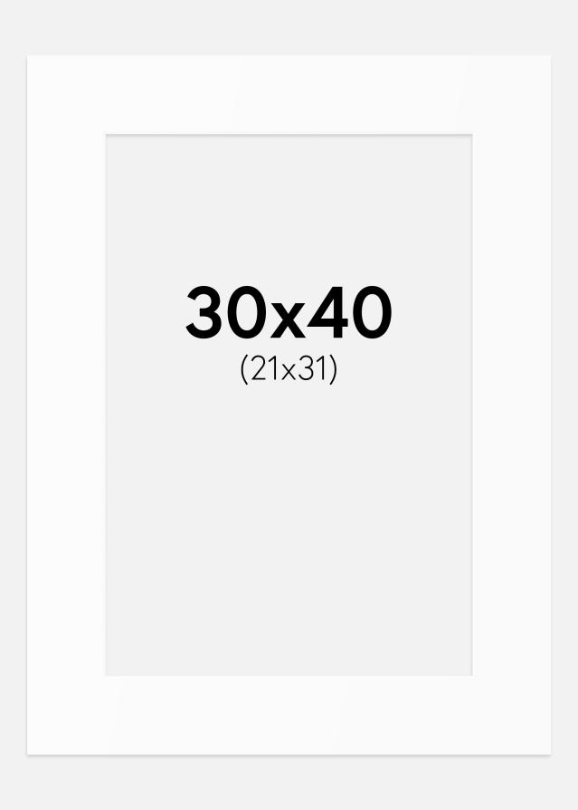 Paspartu Baltas Standartas (Balta Šerdis) 30x40 cm (21x31)