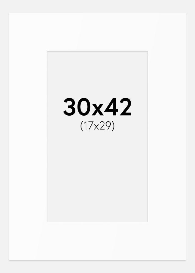 Paspartu Baltas Standartas (Balta Šerdis) 30x42 cm (17x29)