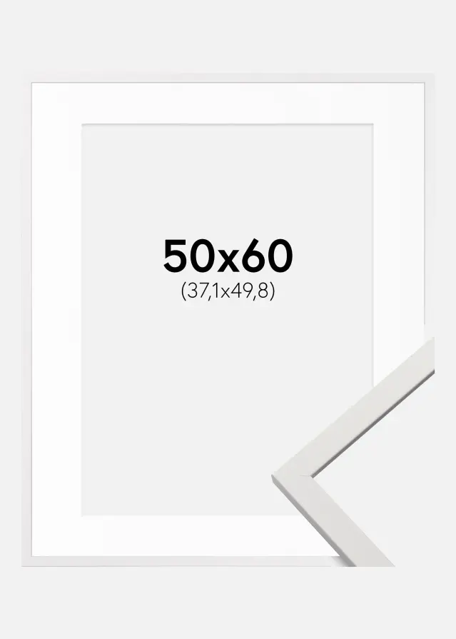 Rėmas Edsbyn Baltas 50x60 cm - Paspartu Baltas 15x20 inches
