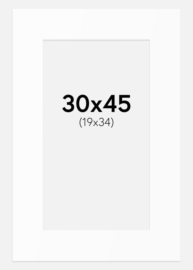 Paspartu Baltas Standartas (Balta Šerdis) 30x45 cm (19x34)