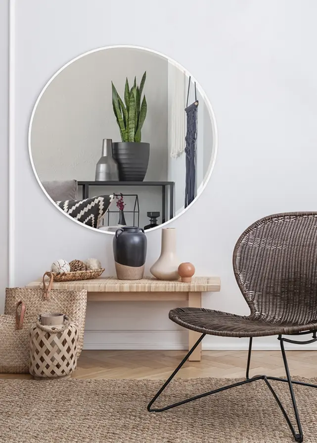 Veidrodis Premium White Circle 100 Ø