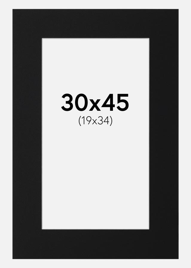 Paspartu Juodas Standartas (Balta Šerdis) 30x45 cm (19x34)