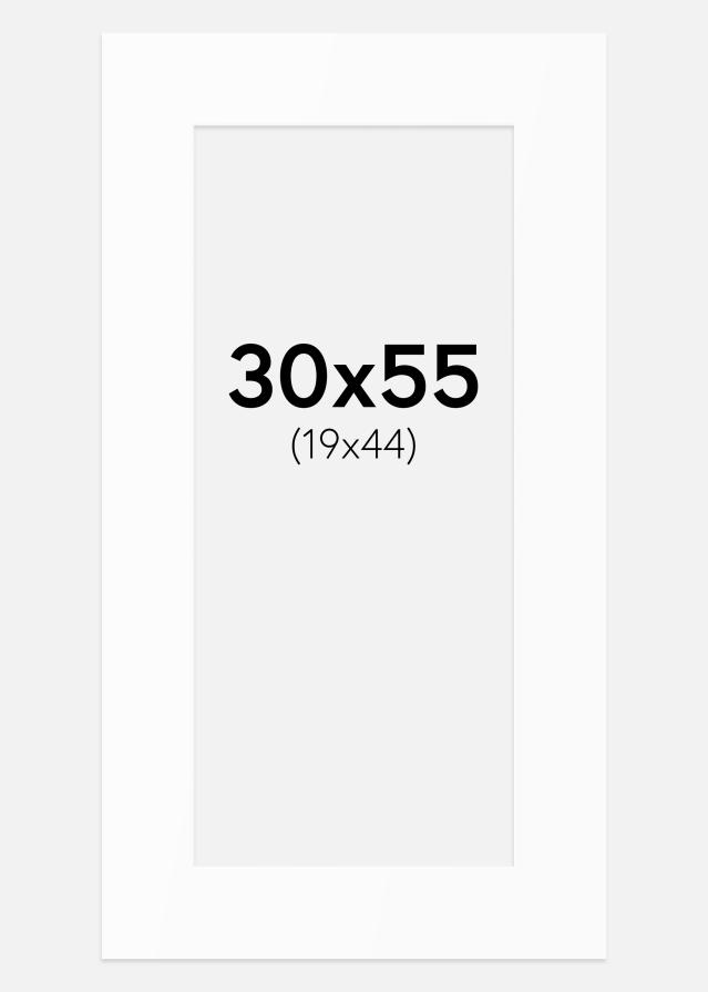 Paspartu Baltas Standartas (Balta Šerdis) 30x55 cm (19x44)