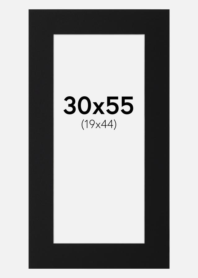 Paspartu Juodas Standartas (Balta Šerdis) 30x55 cm (19x44)