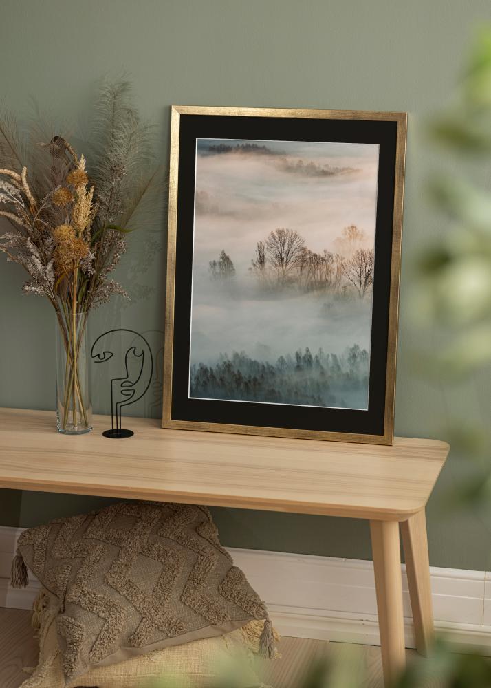 Rėmas Stilingas Auksas 30x40 cm - Paspartu Juodas 21x29,7 cm (A4)