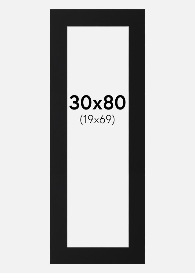 Paspartu Juodas Standartas (Balta Šerdis) 30x80 cm (19x69)