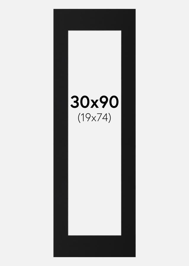 Paspartu Juodas Standartas (Balta Šerdis) 30x90 cm (19x74)