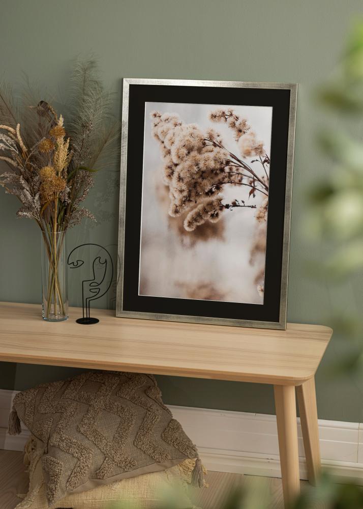 Rėmas Stilingas Sidabras 30x40 cm - Paspartu Juodas 21x29,7 cm (A4)