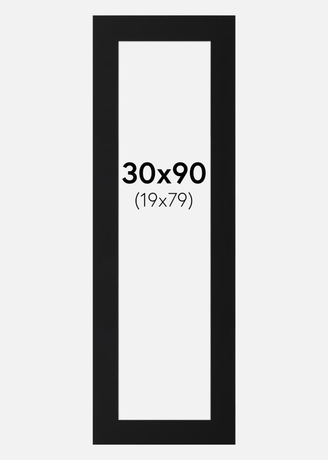 Paspartu Juodas Standartas (Balta Šerdis) 30x90 cm (19x79)