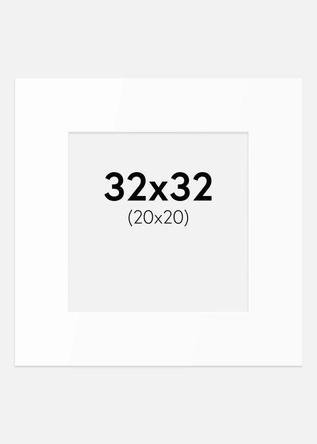 Paspartu Baltas Standartas (Balta Šerdis) 32x32 cm (20x20)