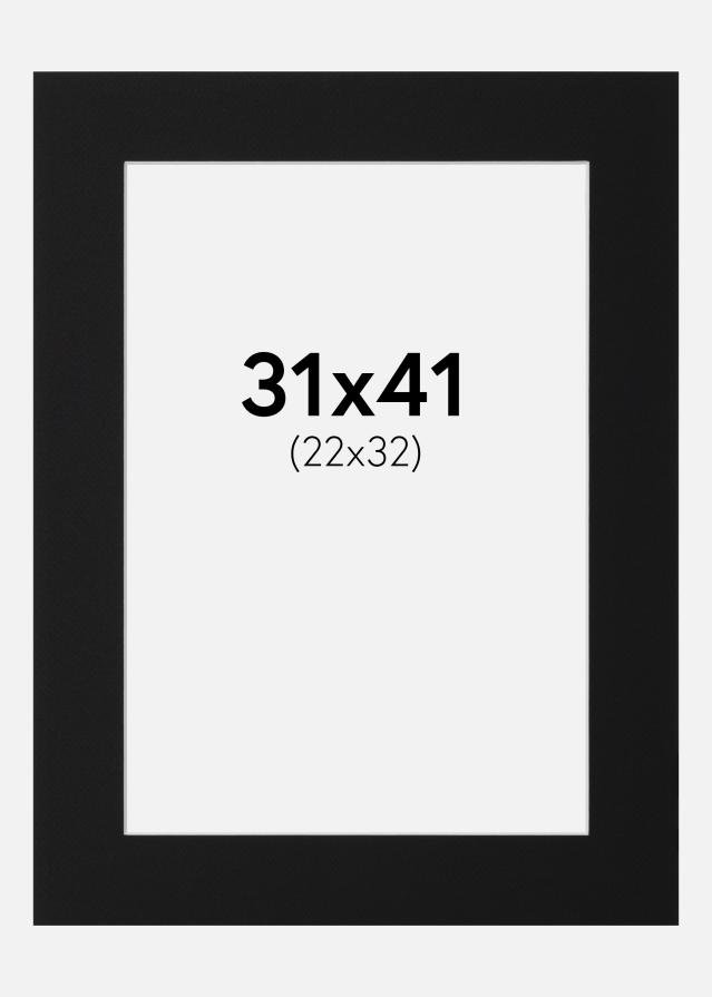 Paspartu Juodas Standartas (Balta Šerdis) 31x41 cm (22x32)