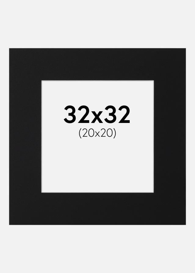 Paspartu Juodas Standartas (Balta Šerdis) 32x32 cm (20x20)