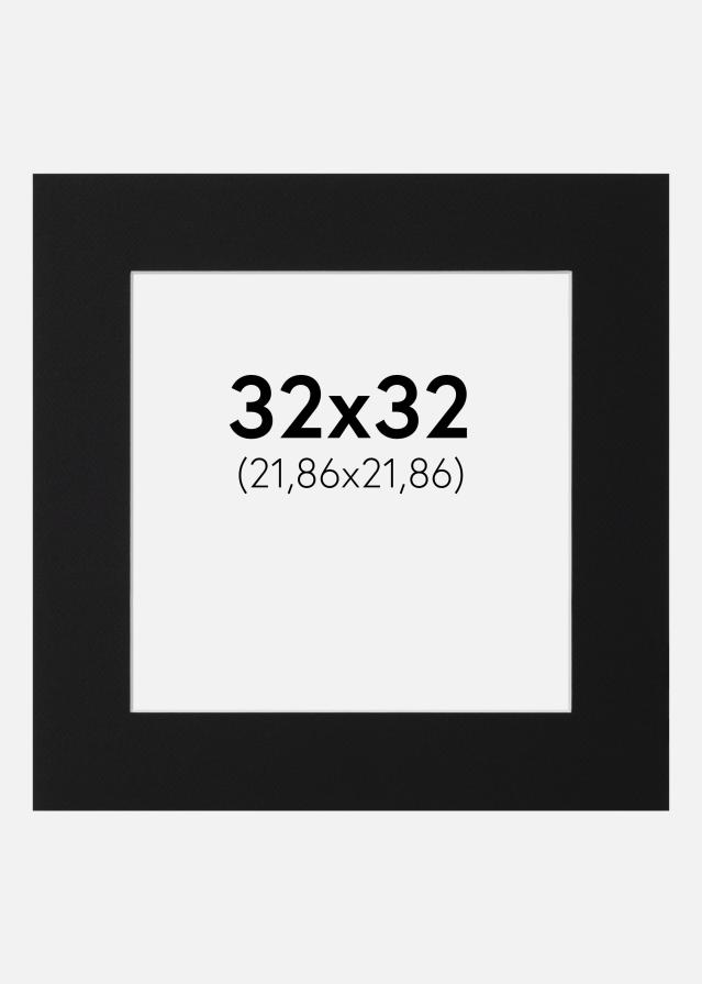 Paspartu Juodas Standartas (Balta Šerdis) 32x32 cm (21,86x21,86)