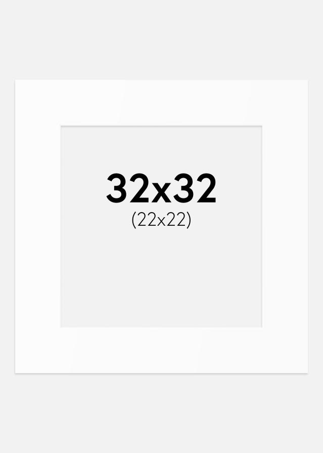 Paspartu Baltas Standartas (Balta Šerdis) 32x32 cm (22x22)