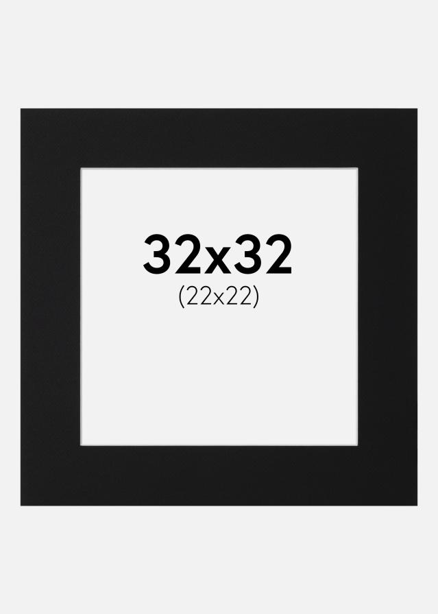 Paspartu Juodas Standartas (Balta Šerdis) 32x32 cm (22x22)