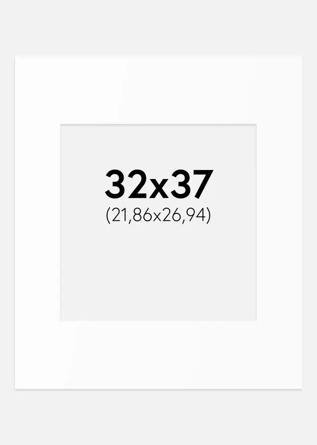 Paspartu Baltas Standartas (Balta Šerdis) 32x37 cm (21,86x26,94)